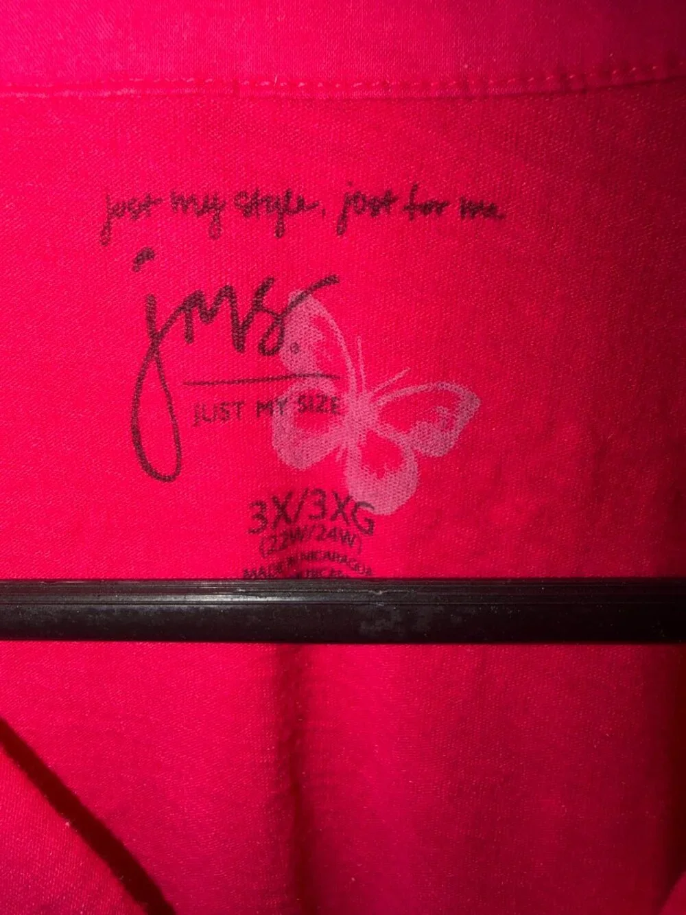 Just My Size Fuchsia Long-Sleeved Blouse W 3X - Picture 2 of 3